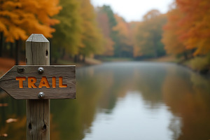 Wooden trail sign points towards, a Nature Photo by Artonix