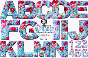 Crochet Alphabet Clipart Bundle, an Illustration by Canvas Craft