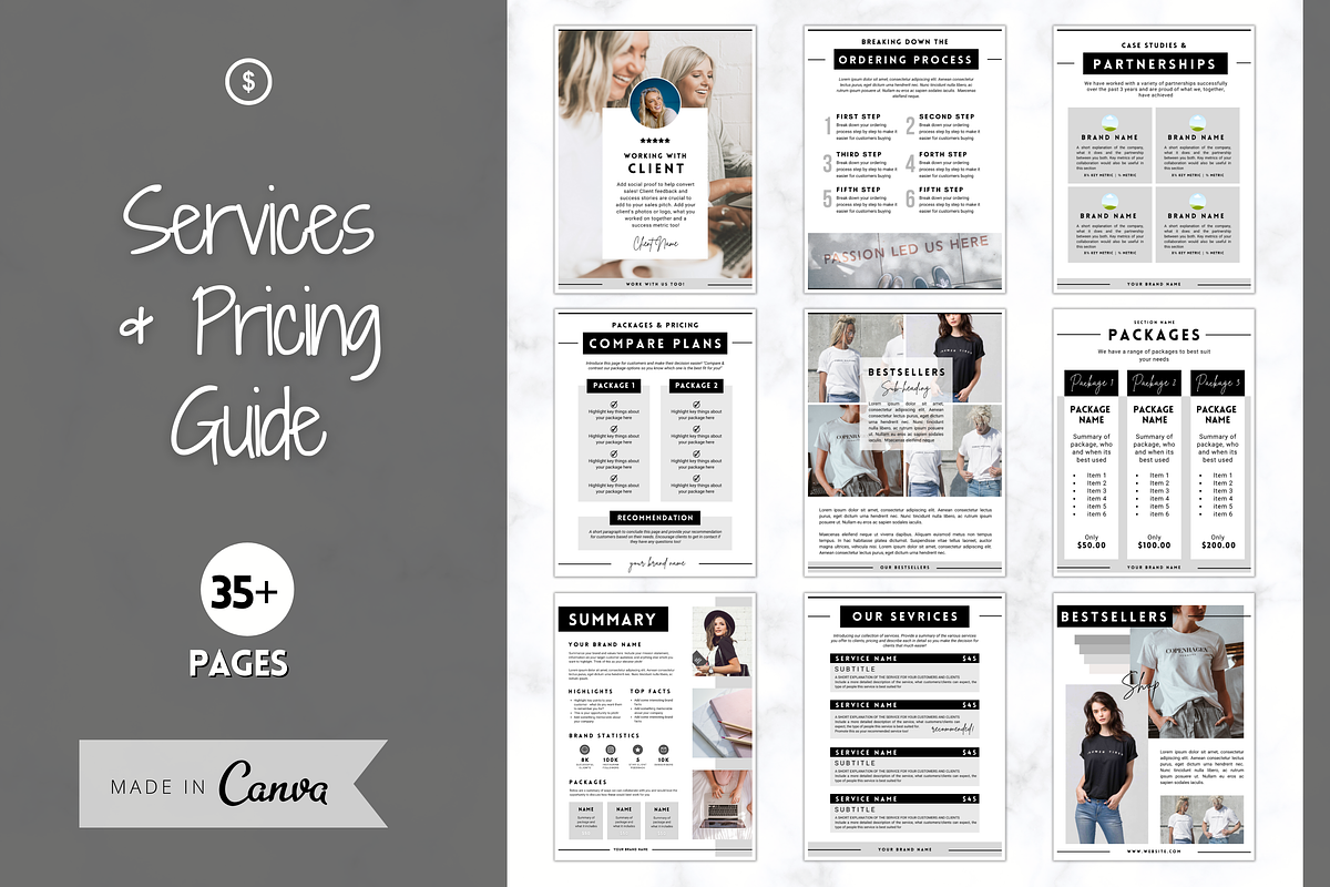 Pricing and Services Guide Templates