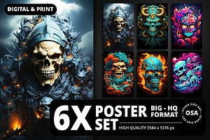 Evil Abstract Poster Design Set