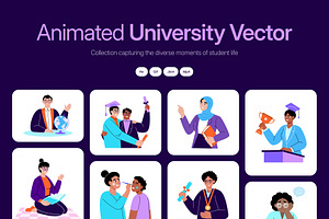 Animated University Illustration Art, an Education Illustration by Creative Stall