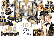 1920s Party White Clipart, a Person Illustration by GlamArtZhanna (Thumbnail 1 of 5)