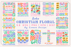 Boho Christian Floral SVG Bundle, an Object Illustration by LemonDesign