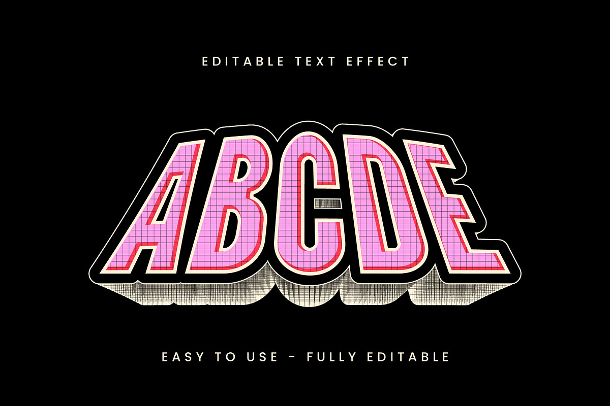 Retro Grid 3D Text Effect preview 2