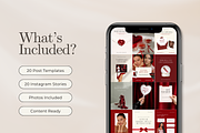 Valentines Day Instagram Templates, a Social Media Template by Design Lush Studio (Thumbnail 3 of 5)