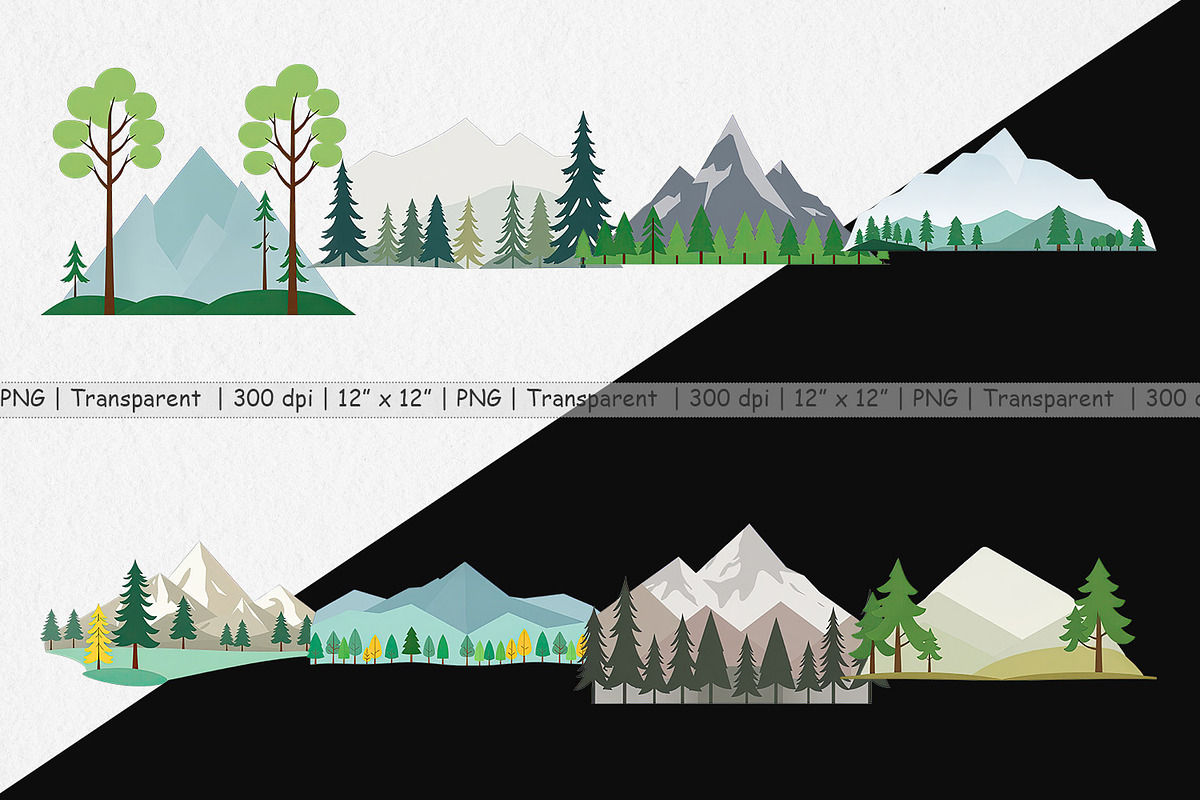Forest Mountain Clipart, a Graphic by Artnoy (Photo 2 of 5)