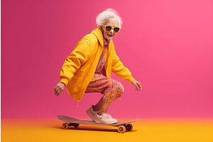 Funky Senior Woman. Generate Ai