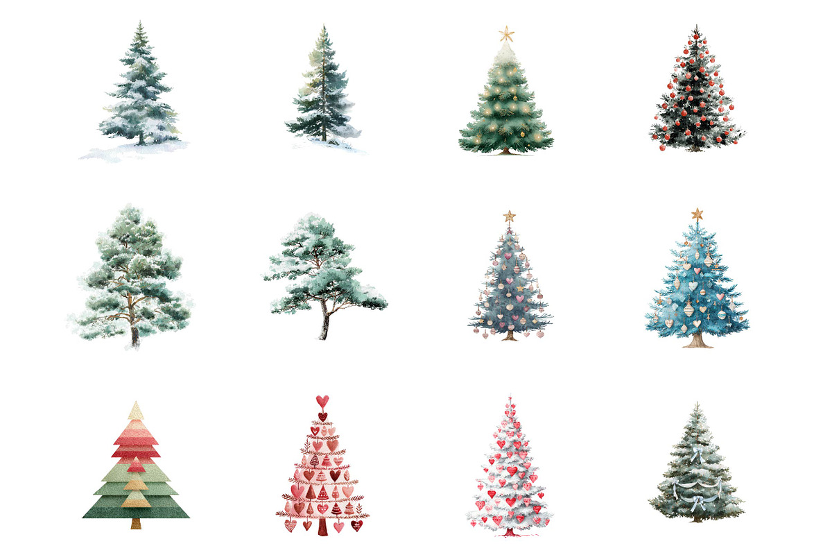Christmas Nordic Tree Clipart PNG, a Seasonal Illustration by fashionaddict (Photo 3 of 4)
