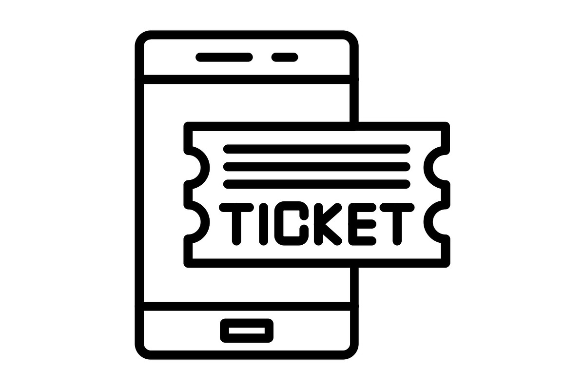 E Ticket Line Icon, an Icon by Pexelpy
