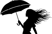 Women with Umbrella Silhouette Bundl, an Illustration by Designs_River (Thumbnail 4 of 10)