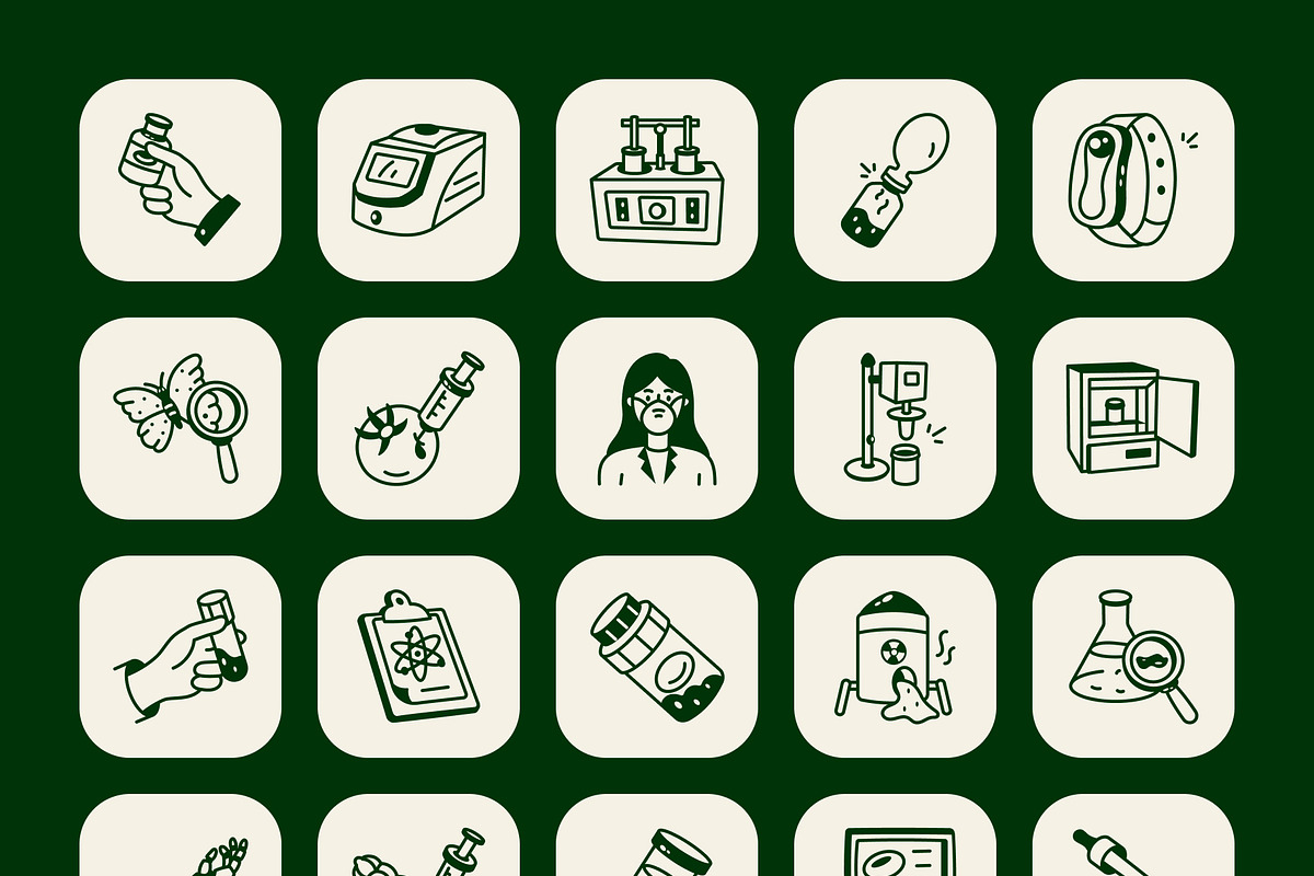 Biotechnology Doodle Icon Set, an Outline Icon by Vectors Market (Photo 8 of 8)