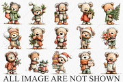 Whimsical Christmas Bear Clipart PNG, a Seasonal Illustration by Canvas Craft (Thumbnail 3 of 10)