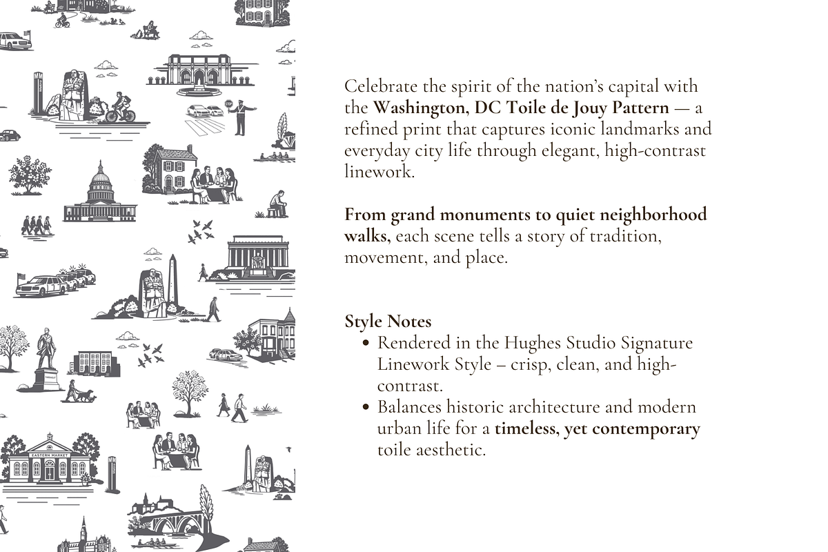 Washington DC Seamless Pattern Set, a Pattern Graphic by Hughes Studio (Photo 3 of 9)