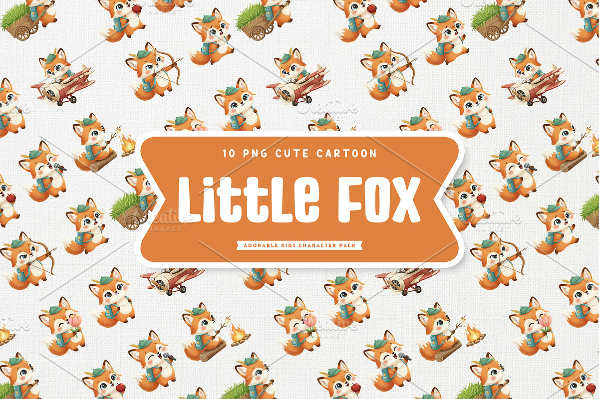 Playful Little Fox Cute Character, an Animal Illustration by Gohsantosa (Photo 2 of 4)
