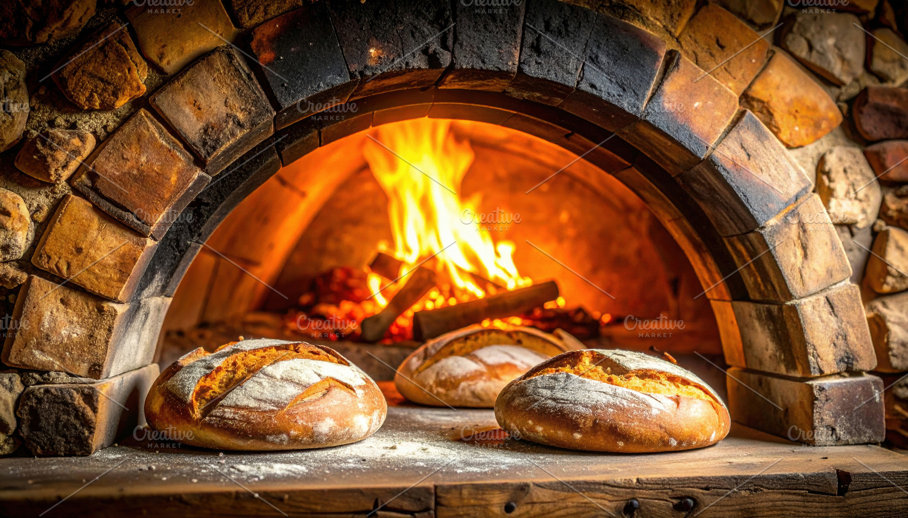 Golden Artisan Loaves in Brick Oven, a Food & Drink Photo by Davizro's Market
