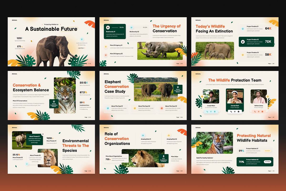 Animal Conservation Google Slides, a Presentation Template by Annora Studio (Photo 2 of 7)