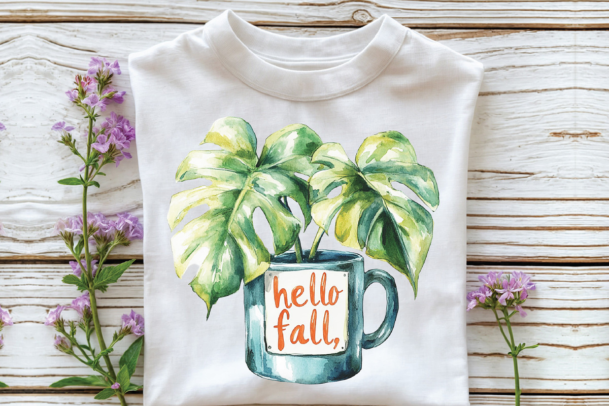 Positive Autumn House Plant PNG, an Illustration by CraftArtStudio (Photo 3 of 6)