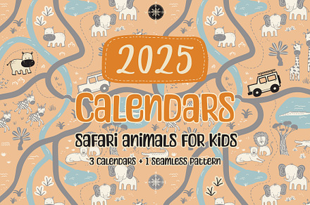 2025 calendars safari animals set