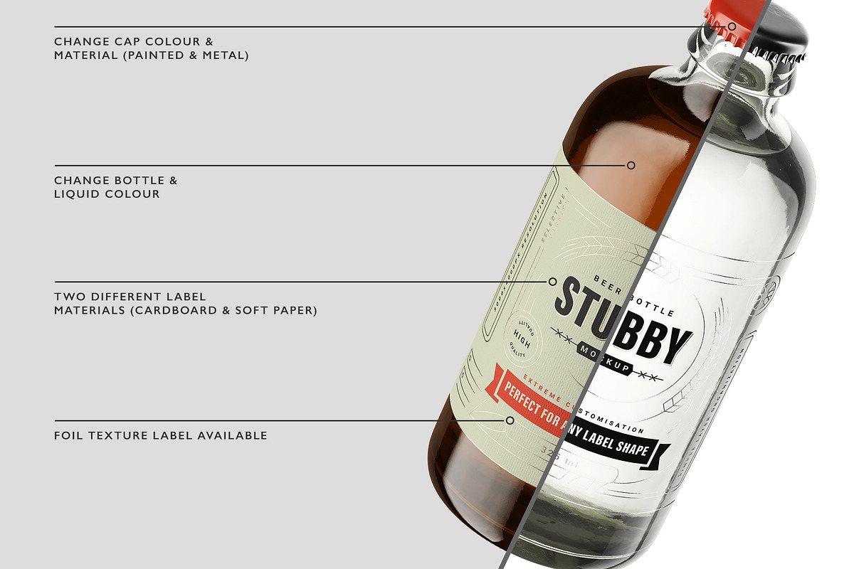 Beer Bottle Mockup, a Packaging Mockup by AY Mock-Ups (Photo 5 of 11)