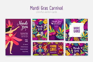Mardi Gras backgrounds bundle, a Decorative Illustration by Good Studio