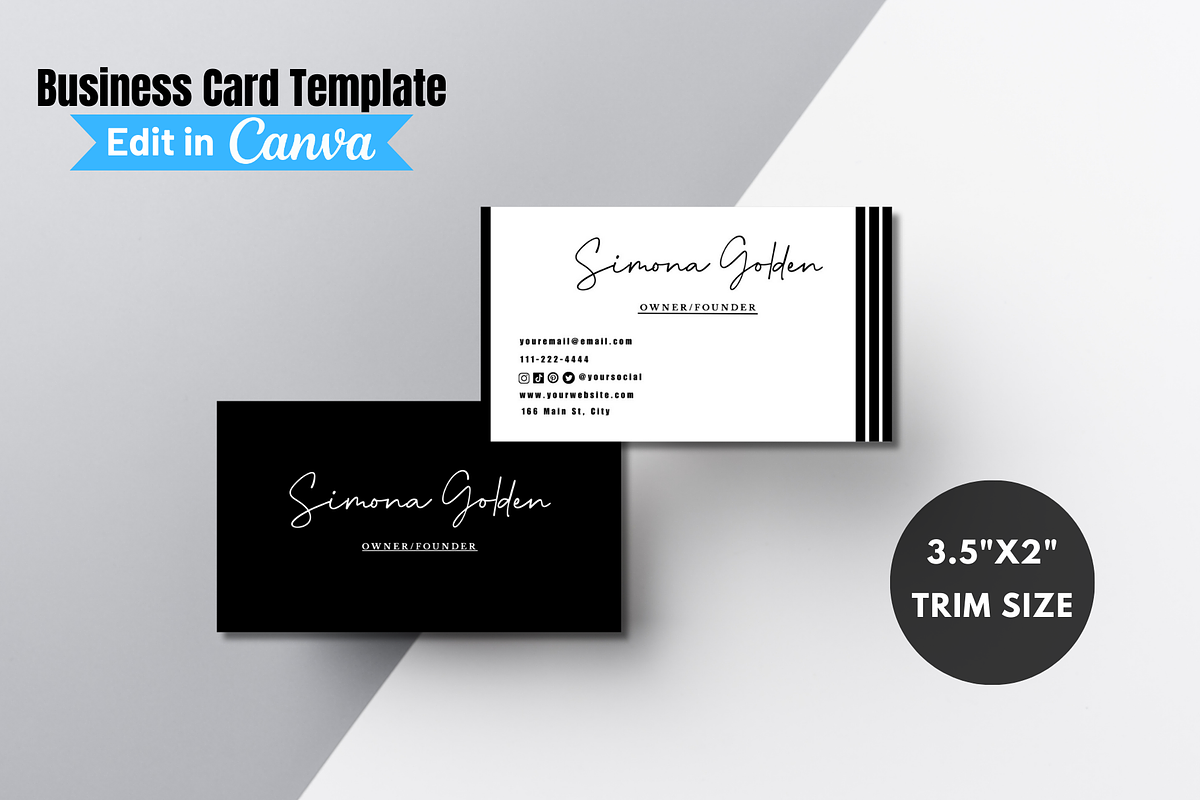Minimalist Business Card Template, a Business Card Template by SimoDigitalArt (Photo 2 of 11)