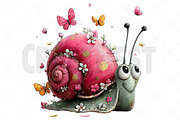 Whimsical Spring Snail Clipart, an Illustration by Craft Nest (Thumbnail 10 of 12)