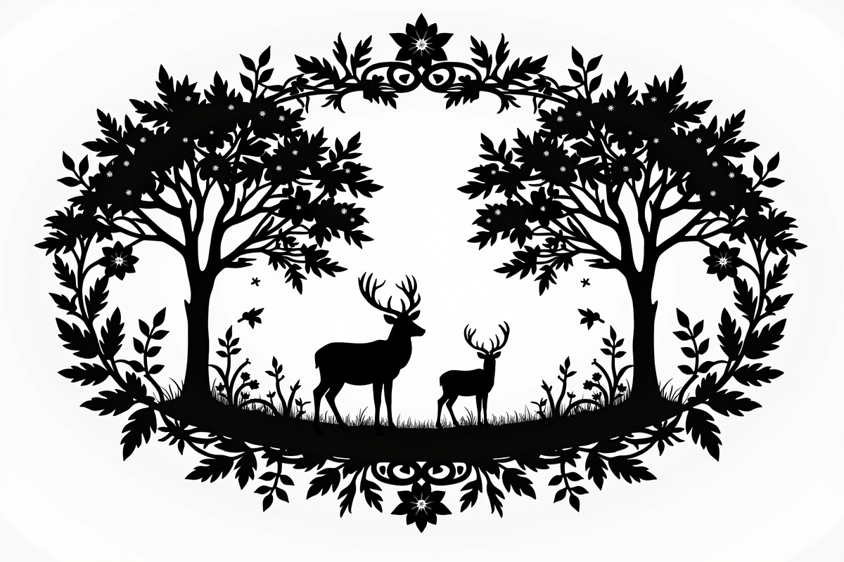 Deer Forest Border Frame Set, an Illustration by Creativeshirt (Photo 5 of 7)