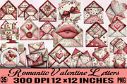 Romantic Valentine Letters Clipart B, an Illustration by SVGArt (Thumbnail 1 of 8)