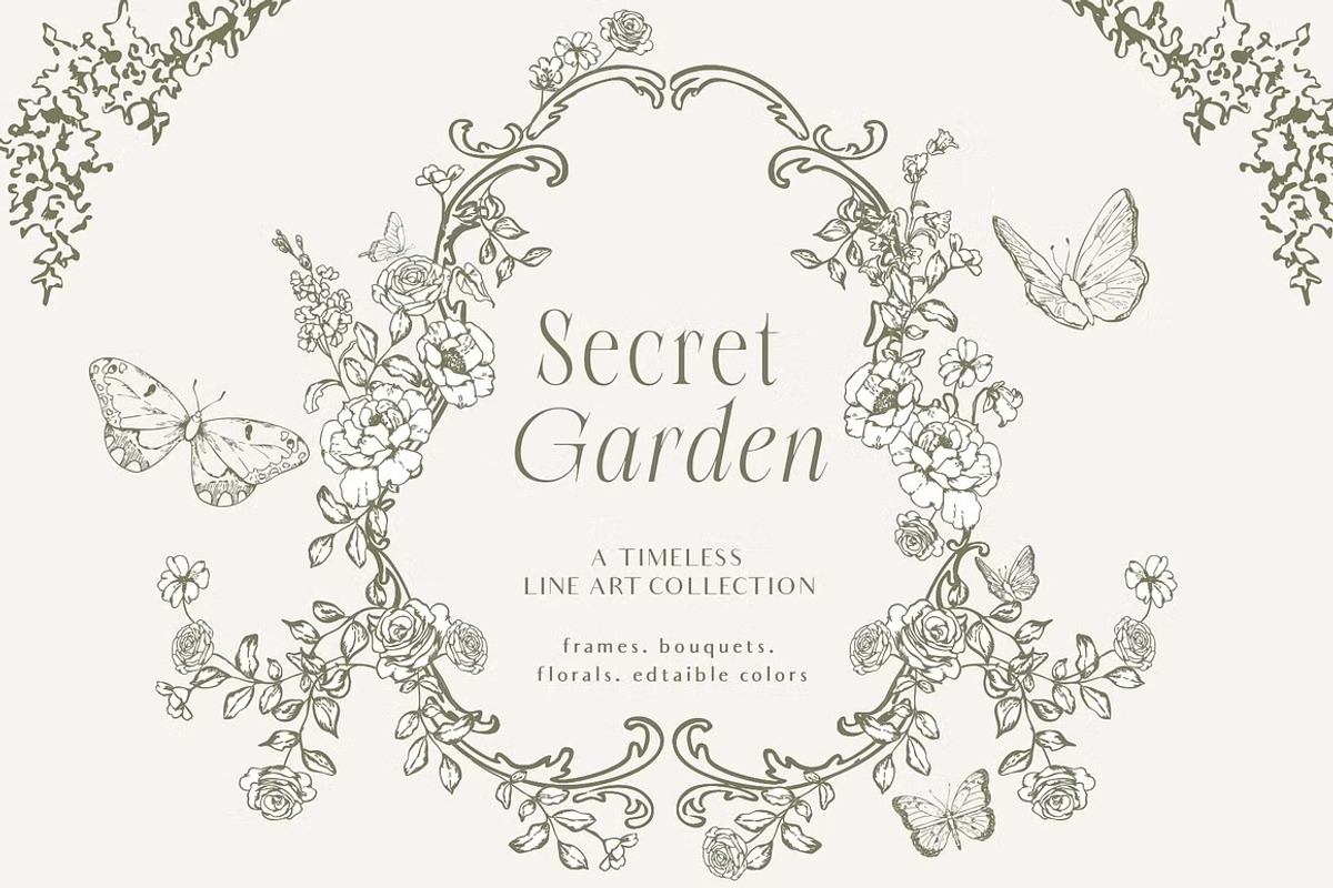 Rococco Vintage Victorian line art, an Object Graphic by Grace Noboa Illustrations (Photo 6 of 7)