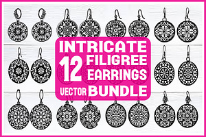 Teardrop Filigree Earrings SVG, an Object Graphic by jahid234