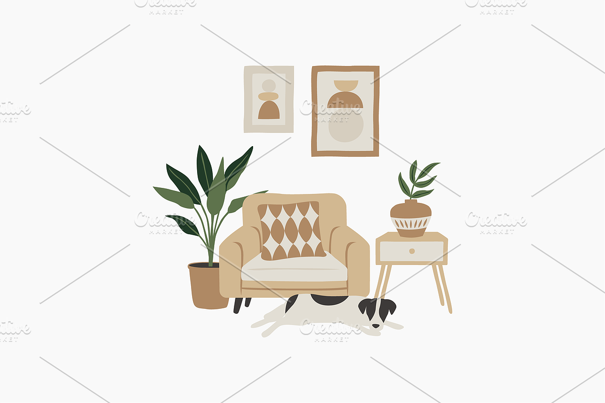 Home Decoration Illustration, a Decorative Illustration by Jump Studio (Photo 7 of 10)