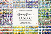 Spring Flowers Watercolor Bundle, a Seasonal Illustration by Flourish Spark (Thumbnail 1 of 7)