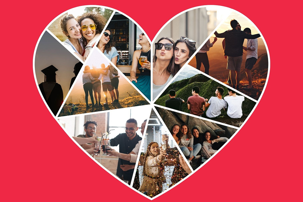 Heart Photo Collage Canva Template, a Social Media Template by GraphiCarola (Photo 8 of 15)