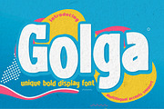 Golga - Unique Bold Display Font, a Sans Serif Font by Gassstype (Thumbnail 1 of 8)