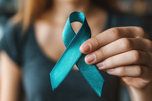 Teal ribbon awareness support hope h, a Photo by Pixeness Studio