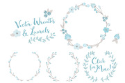 Soft Blue and Grey Flower Wreaths, an Illustration by Amanda Ilkov (Thumbnail 3 of 3)