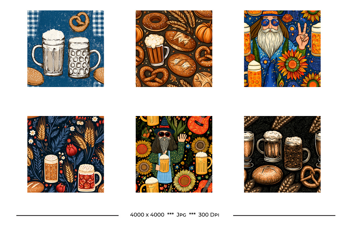 Oktoberfest Retro Art Style Designs, a Pattern Graphic by karenfoleyphoto (Photo 5 of 8)