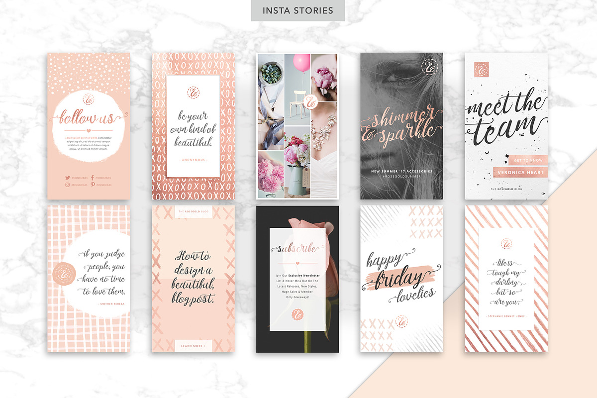 ROSE GOLD | Social Media Pack 2, a Social Media Template by Marigold Studios (Photo 6 of 14)