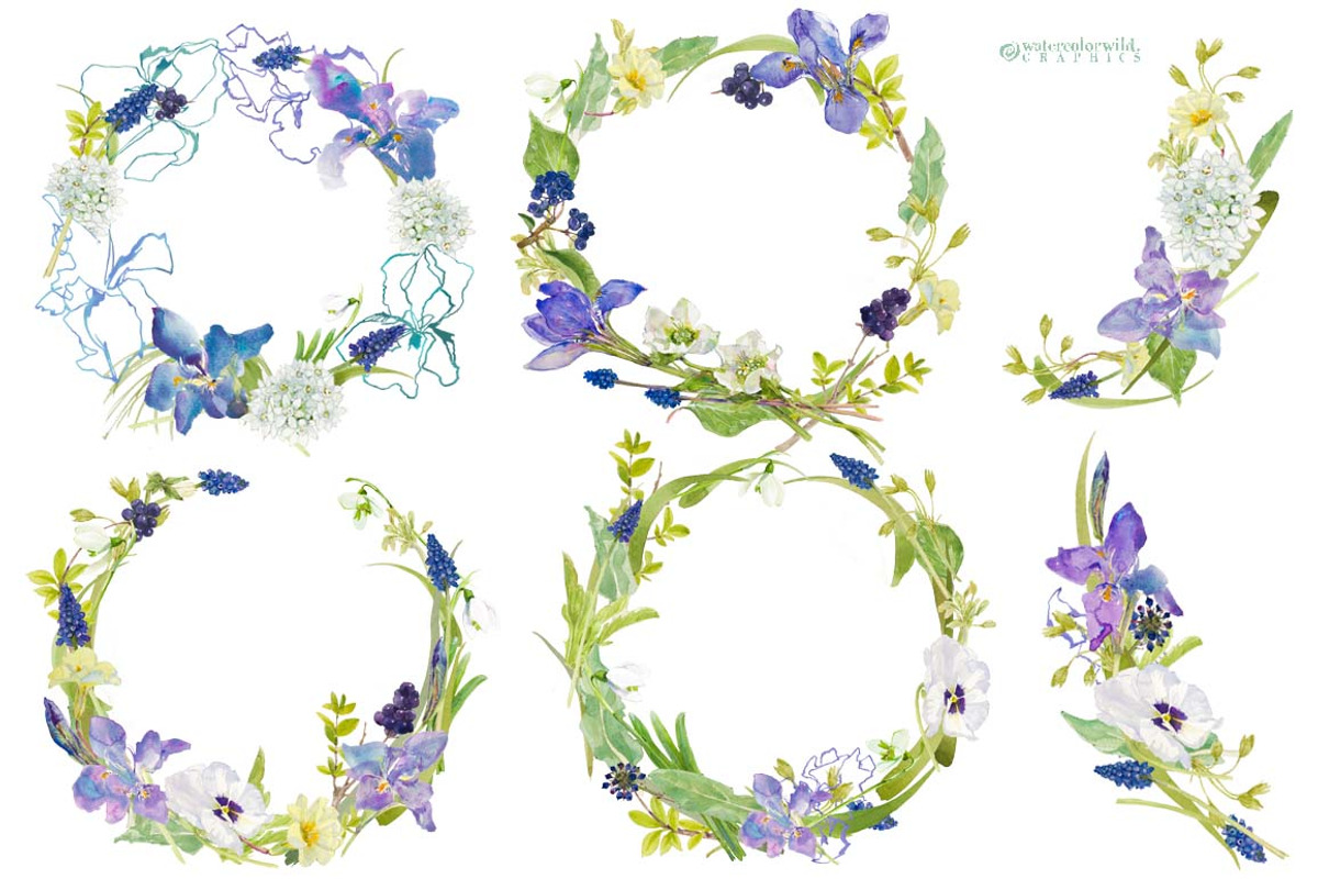 Shades of Blue-watercolorBundle, an Illustration by watercolorwild.graphics (Photo 6 of 11)