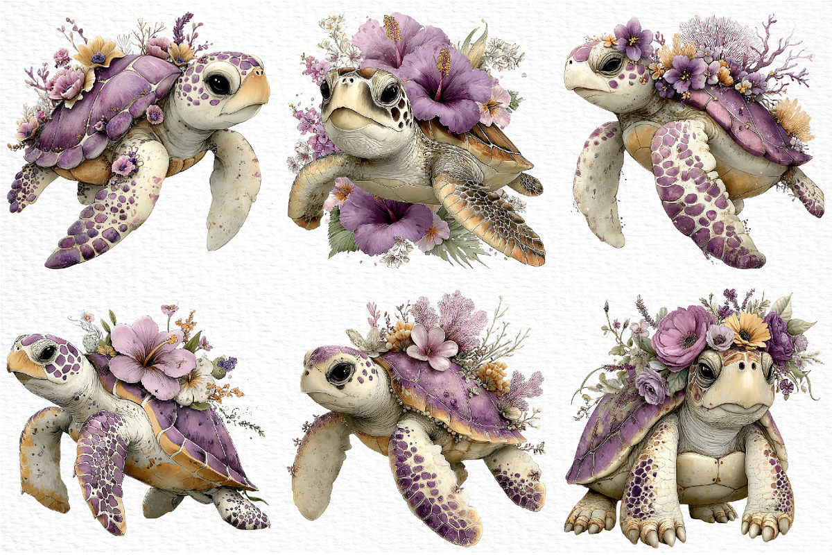 Summer Sea Turtle Clipart, an Illustration by Craft Nest (Photo 5 of 12)