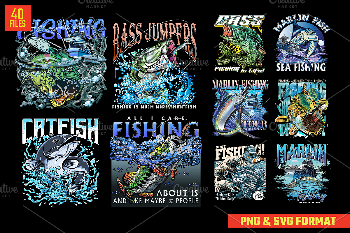 40 Fishing Design Bundles, a Graphic by FzyDESIGN (Photo 1 of 2)