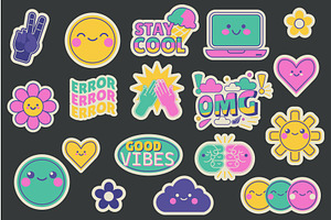 Retro Y2K Stickers, an Illustration by alexdndz