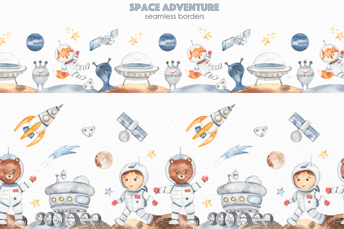 Space adventure watercolor, an Illustration by Marina Ermakova (Photo 9 of 13)
