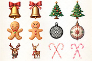 Retro Christmas Clipart, an Illustration by CrexoraLab (Thumbnail 3 of 5)
