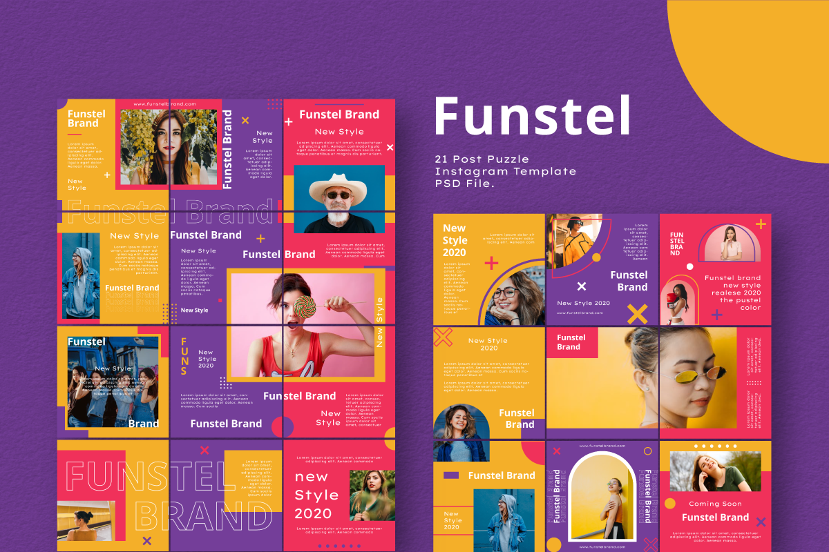 Funstel Puzzle Instagram Feed Templa, a Social Media Template by Inkofert (Photo 10 of 10)