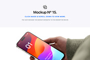 15 Phone 15 Pro In Hand Mockups, an iPhone Mockup by Asylab (Thumbnail 25 of 26)