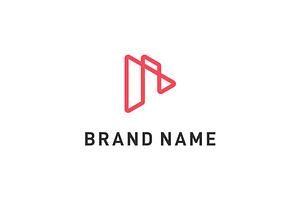 Play Button Logo with Letter I