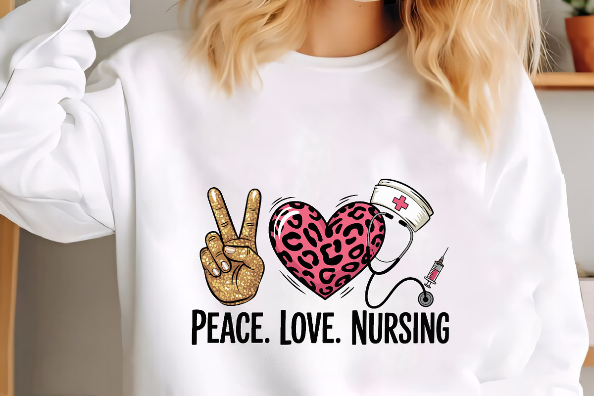 Peace love nursing leopard heart des, an Illustration by CrexoraLab (Photo 3 of 4)