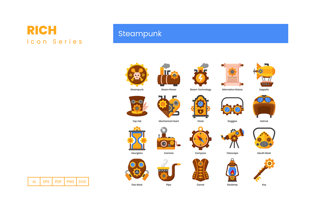 55 Steampunk Icons - Rich Series, an Icon by Flat Icons (Photo 2 of 8)