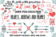 Hearts, arrows and frames, an Illustration by Lina_Lisichka (Thumbnail 1 of 7)